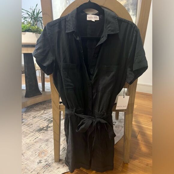 Bella Dahl Black Button-up Romper size Small NWT - Picture 3 of 11
